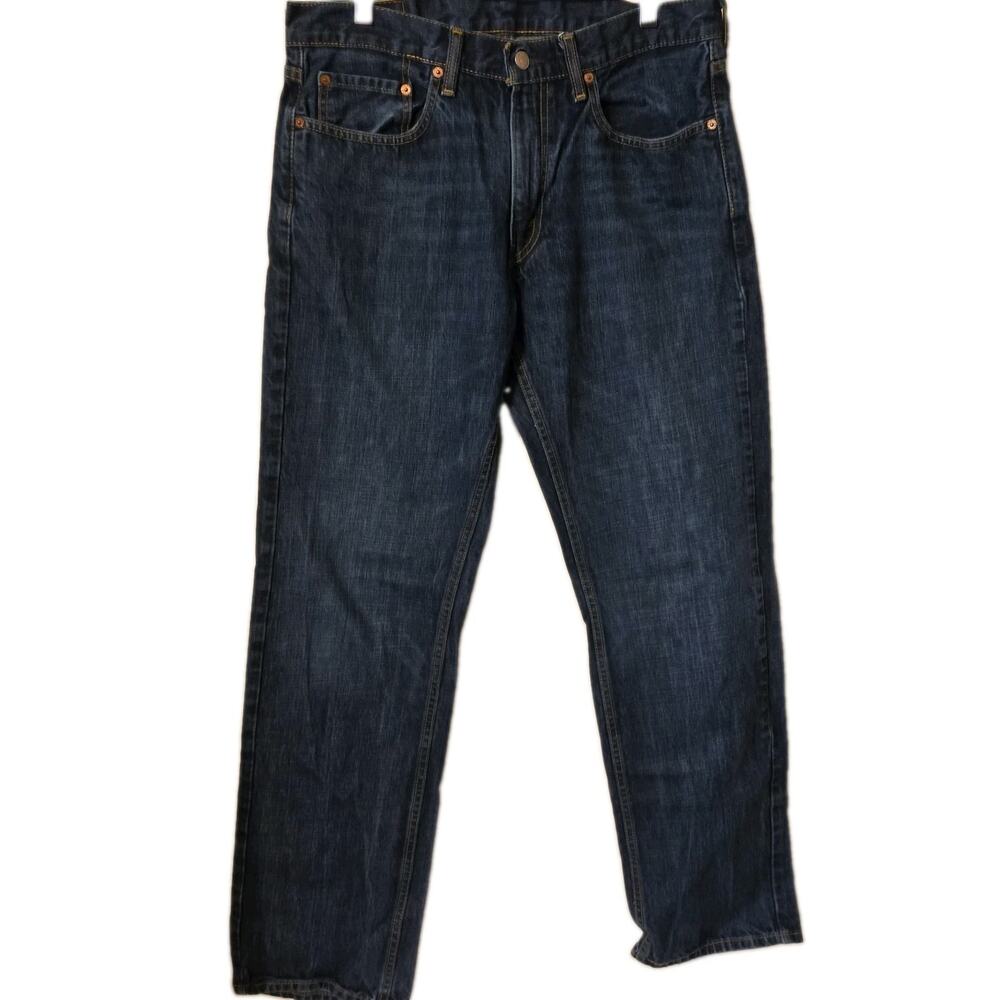Levi Strauss 559 Straight Jeans Relaxed Fit Dark Wash Stretch Men's 34 x 34